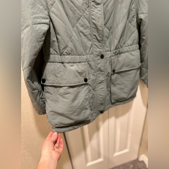 Bernardo Nordstrom Eco-Minded Women’s Hooded Full Zip Quilted Puffer Sage, S - Picture 9 of 14